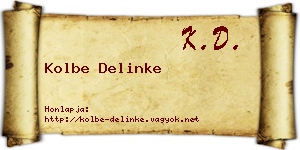 Kolbe Delinke névjegykártya